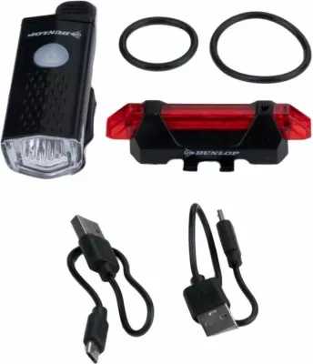 Set dritash për biçikleta Dunlop, me ngarkim USB