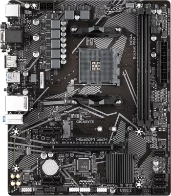 Pllakë amë Gigabyte A520M S2H AM4 Micro ATX, 2x DDR4, 1x M.2, 4x SATA, PCIe 3.0