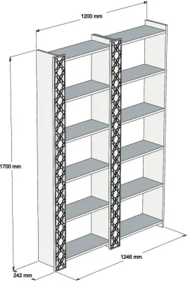 Raft librash Skye Decor City 2, ngjyrë arre dhe e verdhë
