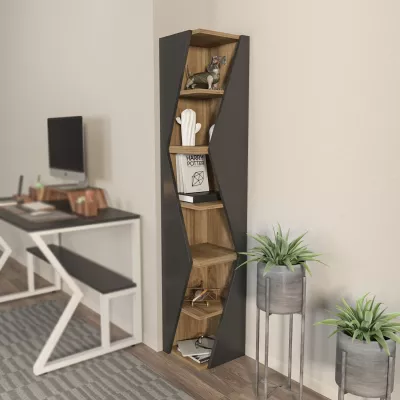 Raft librash Hanah Home, Arrow, ngjyrë e zezë dhe arre