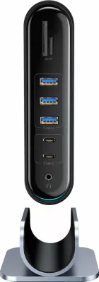 Kasë HUB multifunksional Baseus CAHUB-DG0G, 16 porta, 100W, Gri