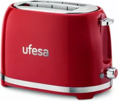 toster buke UFESA Classic PinUp 71305516 850W, 2 slote, 7 nivele pjekje, kuqe/bardhë