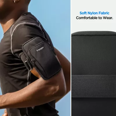 Mbështjellës krahu Spigen Dynamic Shield A702 për celular, i zi