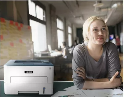 printer laser monokrom XEROX B230DNI A4, 34 faqe/min, duplex, Wi‑Fi/Ethernet, bardhë/gri