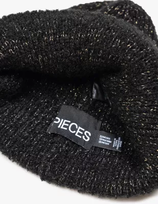 Kapelë dimërore për femra Pieces Pcpyron Lurex Hood Noos Bc 17114859, e zezë