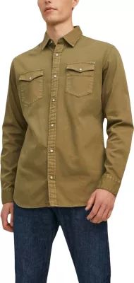 Këmishë për meshkuj Jack Jones JJESHERIDAN L/S NOOS, e gjelbër e errët [Madhësia: XL]