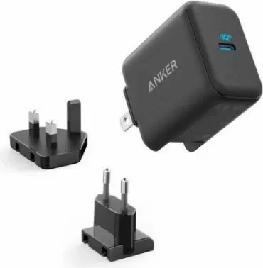 Karikues muri USB-C ANKER PowerPort III 25W (A2058H11), i zi, me adapterë prizash