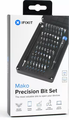 Set bitash precize iFixit Mako EU145299, 64 copë, e zezë/blu