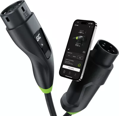 Stacion karikimi EV Green Cell Habu, 7 m, 2-në-1, 11 kW, i zi