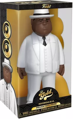 Figurinë koleksionuese Funko Vinyl Gold 12\" Biggie Smalls White Suit 30.5 cm, e bardhë