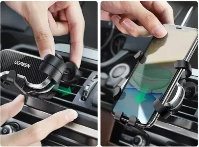 Mbajtëse telefoni për veturë, UGREEN 80871 Air Vent, 4.7-7.2", rrotullim 360°, e zezë, me kuti