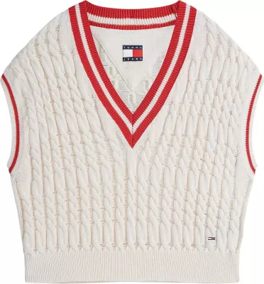 Jelek xhemperi për femra Tommy Hilfiger Jeans DW0DW22927, ngjyrë krem [Madhësia: S]