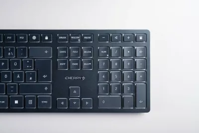 Tastierë Cherry KW 9100 SLIM, Wireless, RF Wireless + Bluetooth, QWERTZ, E zezë