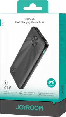 Powerbank Joyroom JR-PBF15, 10000mAh, 22.5W, me LED, e zezë