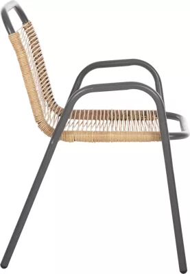 Karrige për jashtë AVRIL FH5968.02 metalike, ngjyrë gri-sintetik rattan, natyrale, 54.5x56x78H