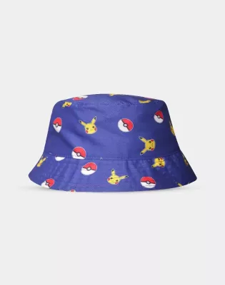 Kapelë bucket Difuzed Pokémon AOP për djem, print all-over, blu