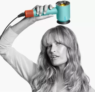 Tharëse flokësh Dyson Supersonic Nural, 1600 W, 13.3 l/s, Blu, Portokalli