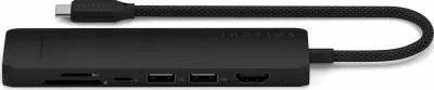 Adapter multiport USB-C Satechi 7-in-1 Slim, Ethernet, HDMI 4K@60Hz, USB-C PD 100W, 2x USB-A 10Gb/s, Micro/SD, i zi