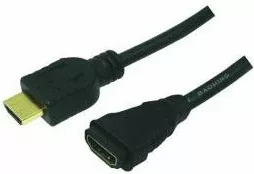 Kabllo HDMI LogiLink 3m, mashkull-femër, e zezë