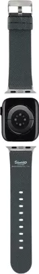 Rrip për Apple Watch Hello Kitty Kitty Head, lëkurë ekologjike, i zi