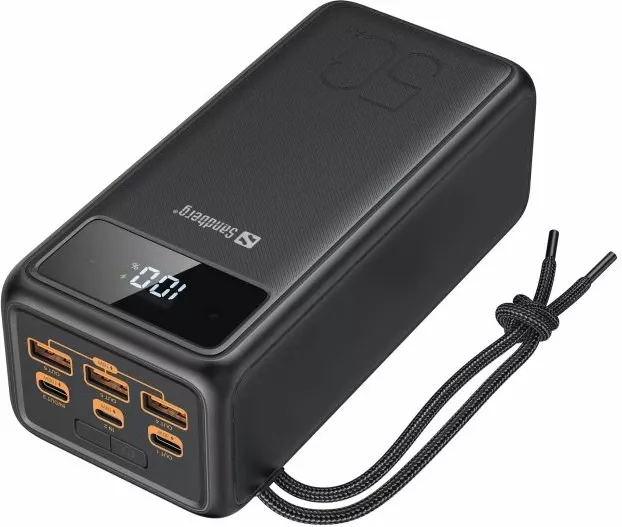 Powerbank Sandberg 420-75 USB-C PD 130W 50000mAh, e zezë, set me 2 kabllo