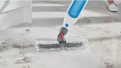 Mop me avull, Shark S6001EU Klik 'n' Flip, 1050W, depozitë 0.35 L, kabllo 7 m, i bardhë/blu