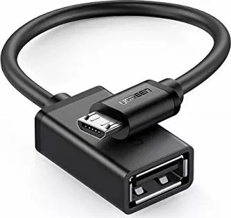 Adapter USB OTG Ugreen 10396, MicroUSB në USB-A (USB 2.0) 12 cm, i zi
