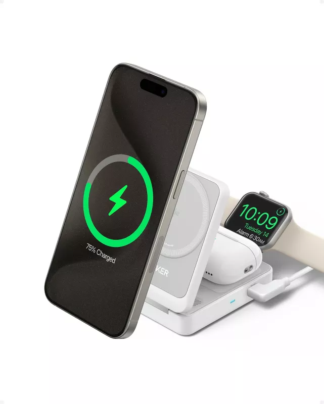 Karikues wireless Anker B2557321, 25W, i bardhë