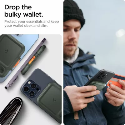 Mbështjellës Spigen Lock Fit MagSafe për karta, i gjelbër