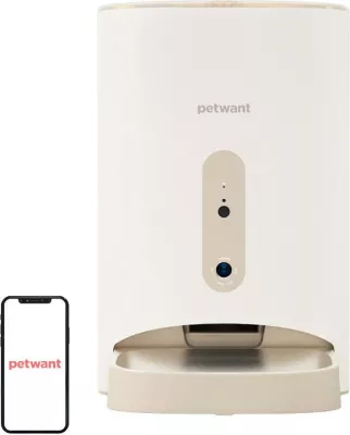 Shpërndarës automatik ushqimi për kafshë PetWant F11-C, 4.5L, i bardhë