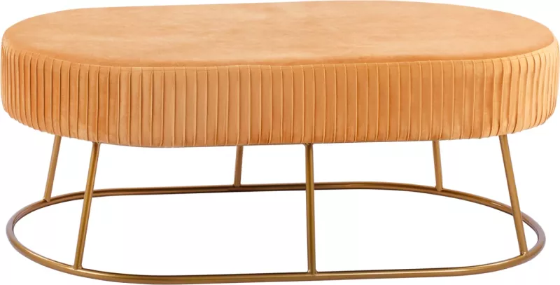 Stol Alinafe FH8635.09 prej kadifeje të artë me bazë të artë 118x64x40,5 cm