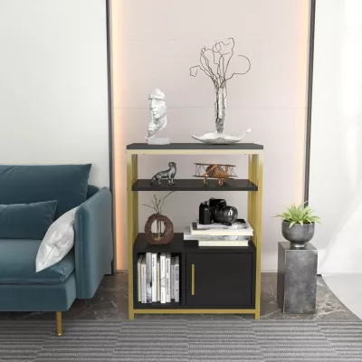 Raft librash, ngjyrë antracit dhe ari, Skye Decor, Letos