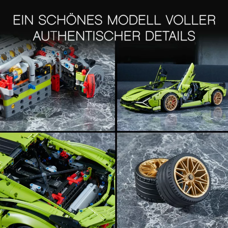 Set ndërtimi LEGO Technic Lamborghini Sián FKP 37, 8 vjeç e lart, Plastik, 457 pjesë, shumëngjyrësh