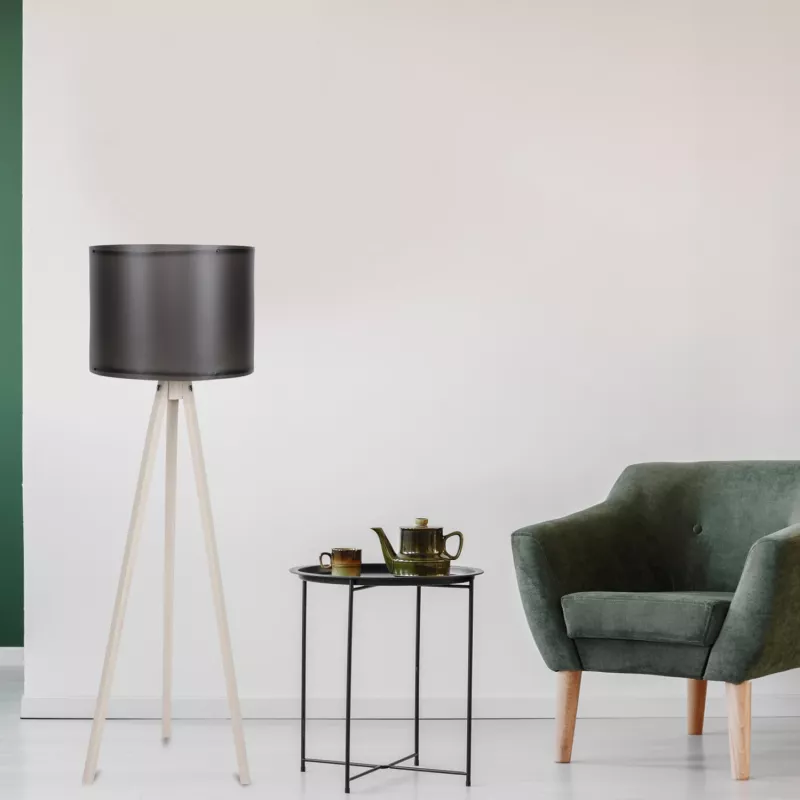 Llambë dyshemeje në ngjyrë krem dhe të zezë, FH7272.17, Φ38x145 cm