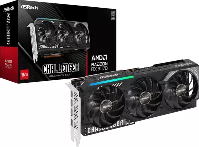 Kartelë grafike ASRock Radeon RX 9070 XT Challenger, 16GB GDDR6, 256-bit, PCIe 5.0, e zezë