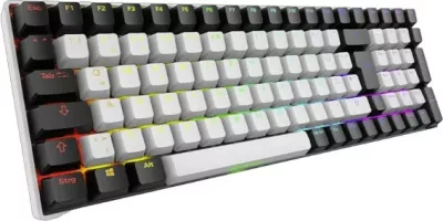 Tastierë mekanike SHARKOON SKILLER SGK50 S2 PBT, Gateron Yellow, wireless/USB, DE-layout, e bardhë