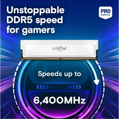 RAM Memorje Crucial Pro 32GB (2x16GB) DDR5 6400MHz CL38 bardhë