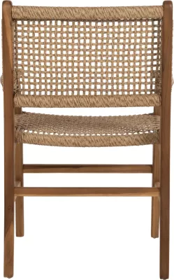 Karrige NESHA, dru TEAK, ngjyrë natyrale, VIRO litar, 57x57x86H cm