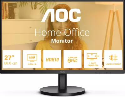 Monitor AOC U27B3M, 27", 4K Ultra HD, LCD, i zi