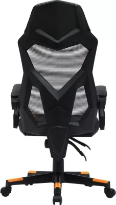 Karrige gaming CANYON Flow MCH01, mesh, pjerrësi 90-135°, deri 120 kg, Zi/Portokalli