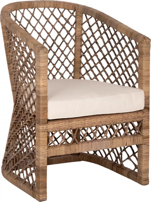 Karrige MPIKO FH5990 rattan ngjyrë natyrale-jastëk ngjyrë ecru 64x68x87H cm