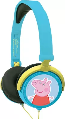 Kufje të palosshme Lexibook Peppa Pig HP015PP, me mikrofon, kontroll volumit, blu/verdhe