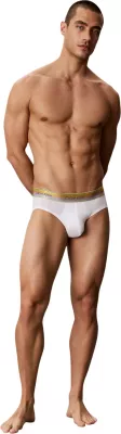 Të brendshme për meshkuj Calvin Klein Underwear Hip Brief LV00NB4589, të bardha [Madhësia: L]