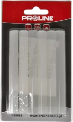 Shkopinj ngjitësi të nxehtë PROLINE 42904, 8 mm, 100 mm, 12 copë, transparent