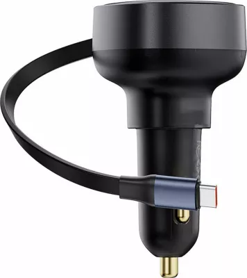 Karikues veture Baseus Enjoyment Pro C00057802111-01, USB-C 60W, kabllë e tërheqshme 0.7 m, i zi