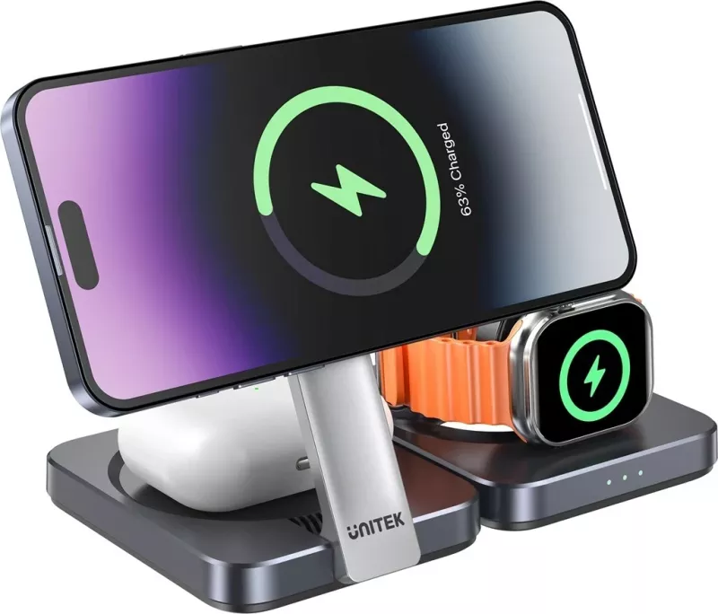 Karikues wireless UNITEK P1300AGY01 për celular, kufje, smartwatch, Gri