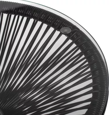 Tavolinë anësore profesionale Allegra, metal i zi dhe ratan i zi, FH5874.01, D47x45Hcm