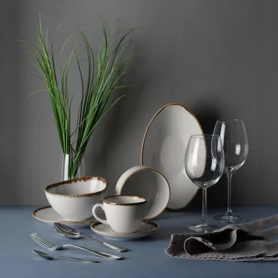 Pjatë servirjeje Fine Dine Vanilla 215x90 mm porcelan, krem, set 6 copë