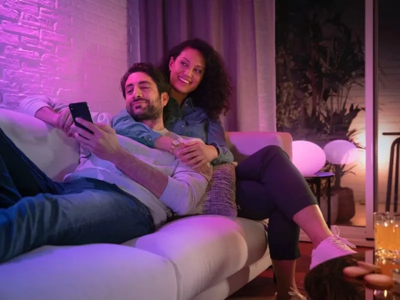 Dritë LED Philips Hue GU10, Smart, Ndryshim ngjyrash, E bardhë