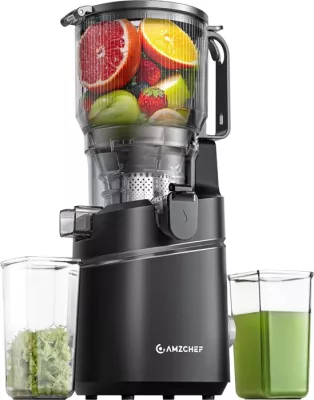 Shtrydhëse e ngadaltë AMZCHEF SJ-036CBK 250W, hopper 2.5L, enë lëngu 1.8L, cold press, e zezë